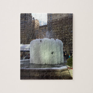 Puzzle Bryant Park NYC Frozen Fontaine Photo de Noël