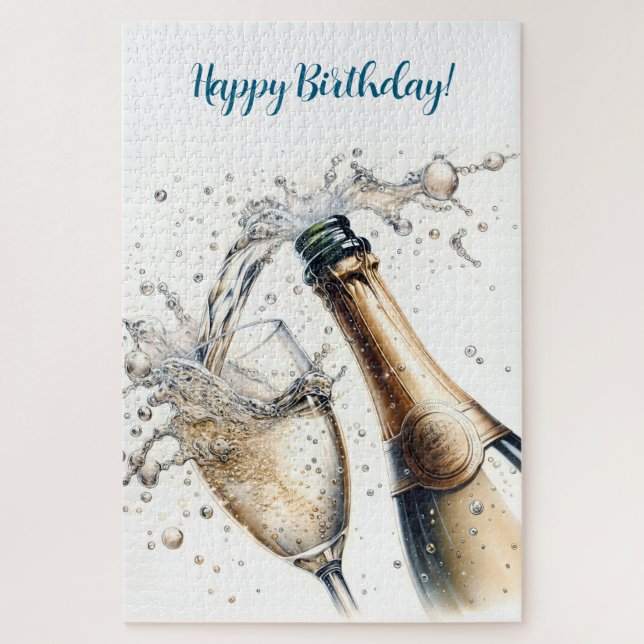 Puzzle Bubbly champagne Joyeux anniversaire (Vertical)