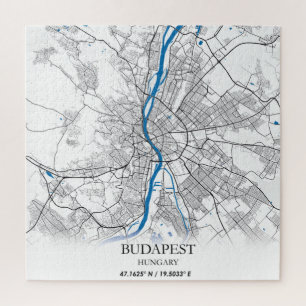 Puzzle Budapest Hongrie City Plan Voyage Simple Minimal