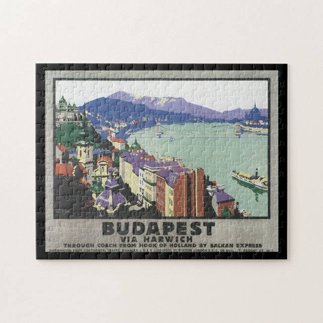 Puzzle Budapest par l'intermédiaire d'affiche de voyage (Horizontal)