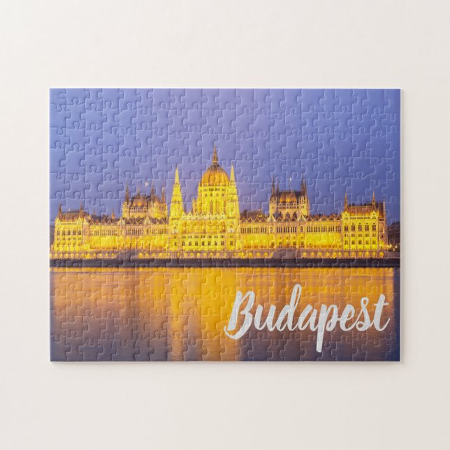 Puzzle Budapest Parlement Hongrie en cadeau de nuit (Horizontal)