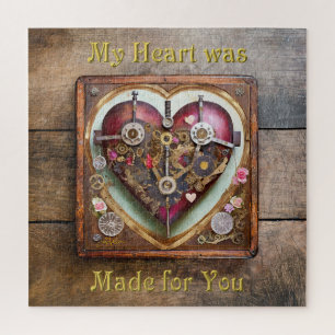Puzzle Buff Red Heart Steampunk Series