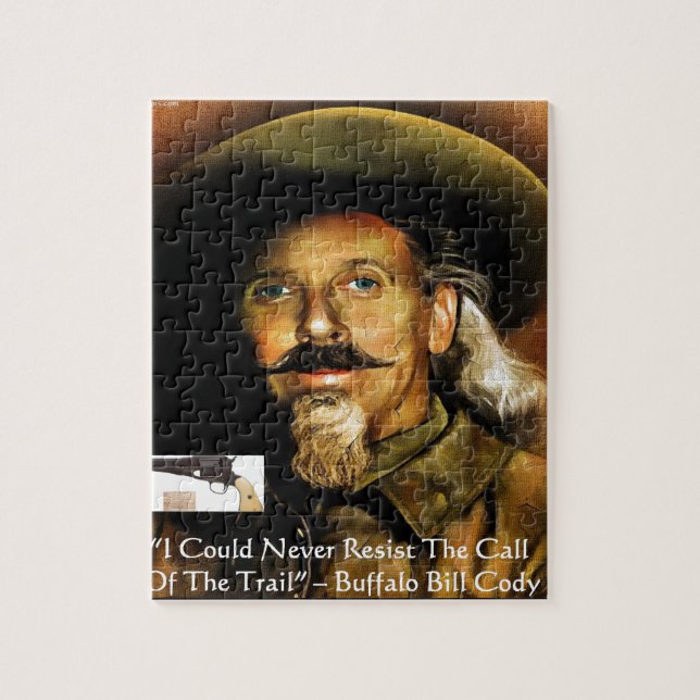 Puzzle Buffalo Bill Cody Son Arme À Feu & Citation Cadeau (Vertical)