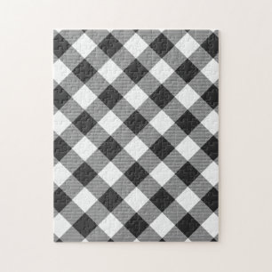 Puzzle Buffalo Check White Tartan Plaid Motif