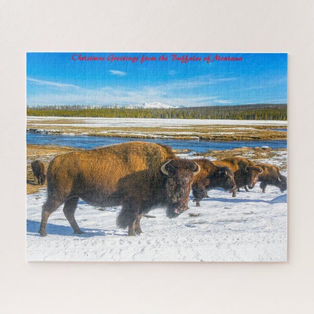 Puzzle Buffalo Montana.voeux de Noël (Horizontal)