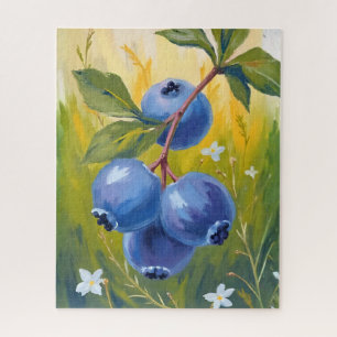 Puzzle Buisson de myrtilles   Peinture aquarelle de fruit