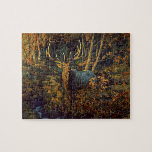 Puzzle Bull Elk dans la forêt d'automne