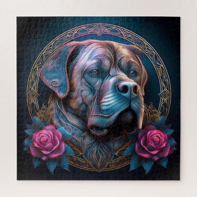 Puzzle Bull Mastiff Passe Par Un Portail De Temps (Vertical)