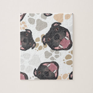 Puzzle Bull-terrier du Staffordshire de motif de pattes