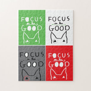 Puzzle Bull Terrier Pop Art Focus sur la BONNE citation P