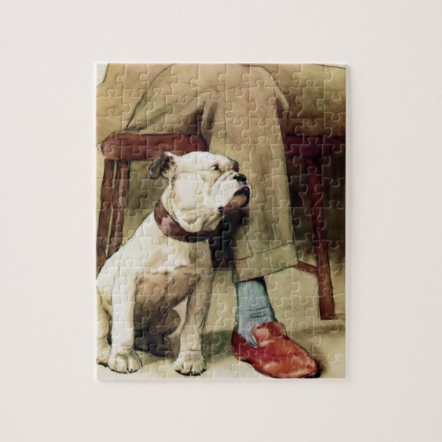 Puzzle Bulldog anglais par son côté maître (Vertical)