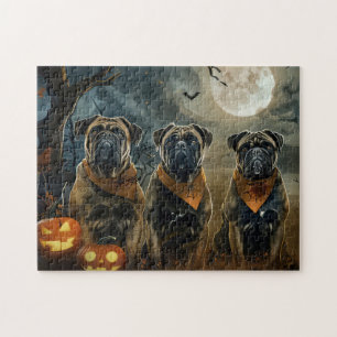 Puzzle Bullmastiff Halloween Éffrayant