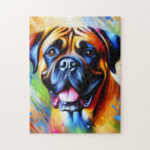 Puzzle Bullmastiff Portrait de chien Acrylique Art Print 