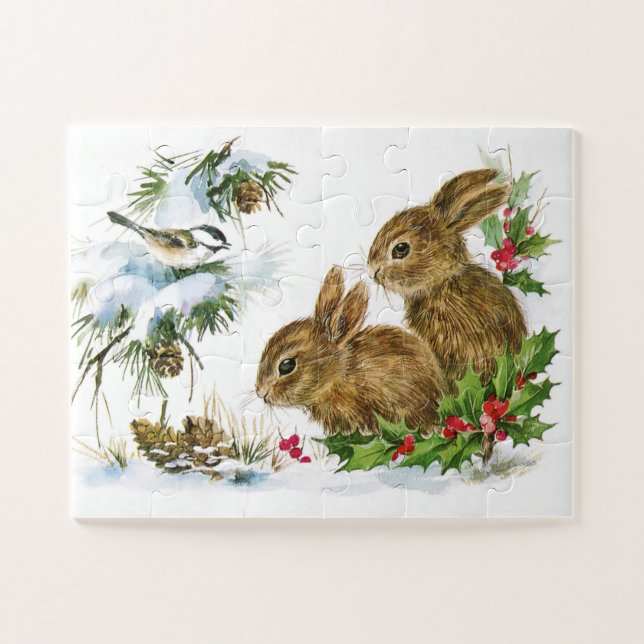 Puzzle Bunnies de poulet Holly Noël Noël (Horizontal)