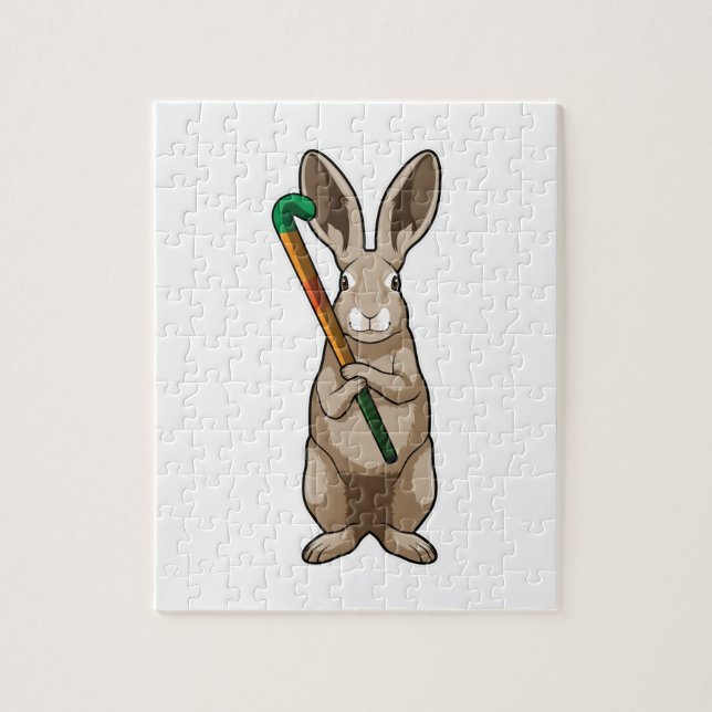 Puzzle Bunny at Hockey (Vertical)