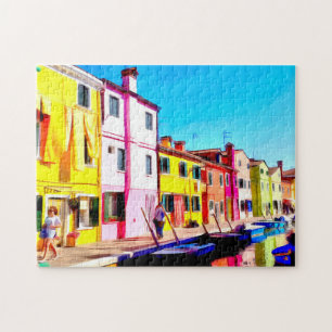Puzzle Burano, peinture d'aquarelle de Venise