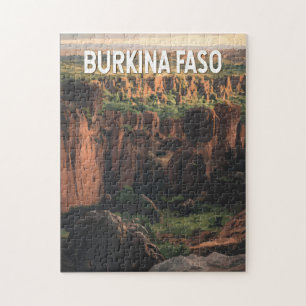 Puzzle Burkina Faso Illustration Voyage Art Vintage