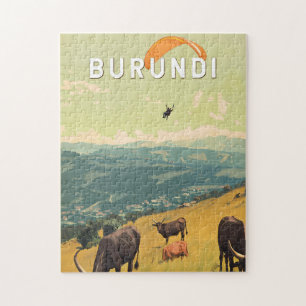 Puzzle Burundi Illustration Voyage Art Vintage