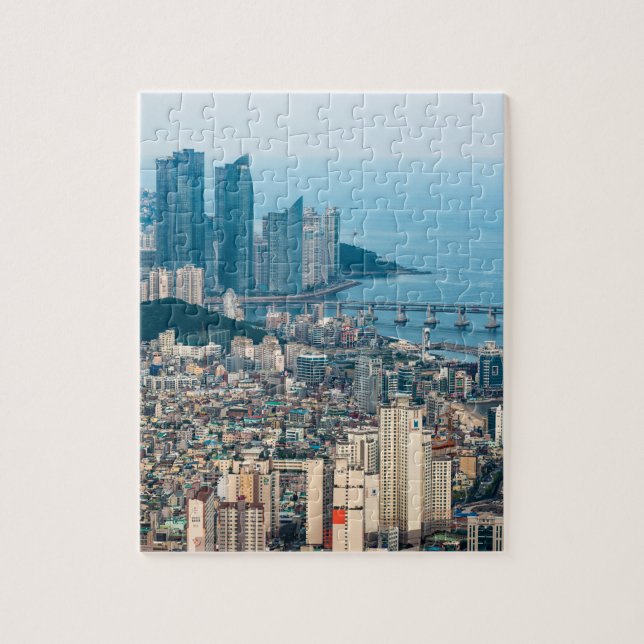 Puzzle Busan city Skyline. Province de Yeongnam, Corée du (Vertical)