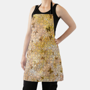 Puzzle Butterflies and Daisies-Browns by STaylor Apron
