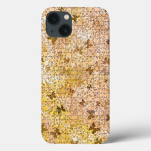 Puzzle Butterflies and Daisies-Browns by STaylor iPhone 13 Case