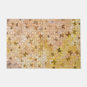Puzzle Butterflies and Daisies-Browns by STaylor Doormat