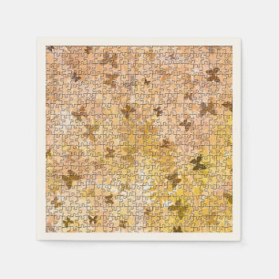 Puzzle Butterflies and Daisies-Browns by STaylor Napkin