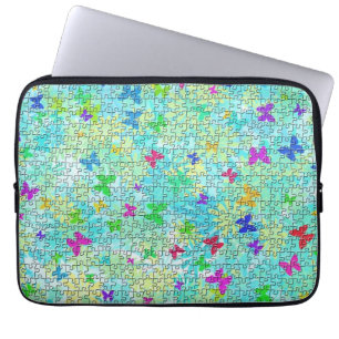 Puzzle Butterflies and Daisies-Colourful by STaylo Laptop Sleeve