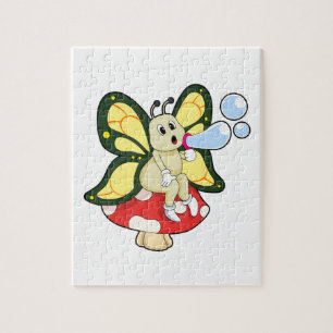 Puzzle Butterfly with Soap bubbles