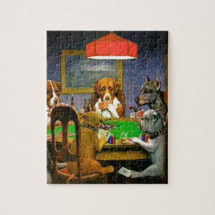 Puzzle C. M. Coolidge Dogs Animaux Poker Cards Humour Des