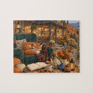 Puzzle Cabane à thé du renard automnal cosy