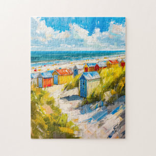 Puzzle Cabines de Plage au Bord de la Mer en Hollande Pei