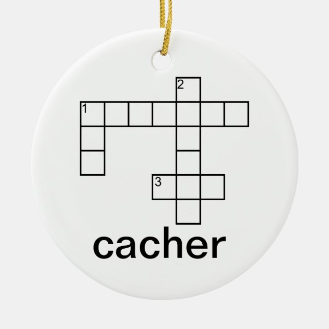 Puzzle Cacher Geocaching Custom Ceramic Ornament (Front)
