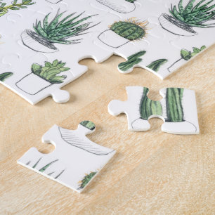 Puzzle Cactus pour aquarelle et Succulent