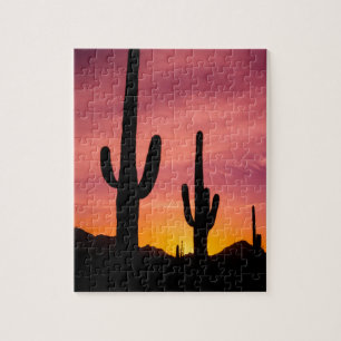 Puzzle Cactus saguaro au lever du soleil, Arizona
