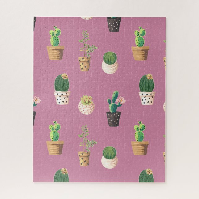 Puzzle Cactus Succulents à Dessrt Vert dans les pots (Vertical)