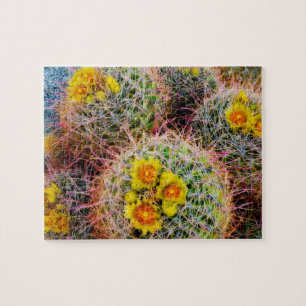 Puzzle Cactus tonneau en gros plan, Californie