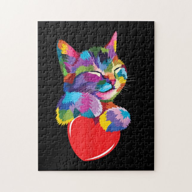 Puzzle Cadeau de chat mignon pour les amateurs de chaton  (Vertical)