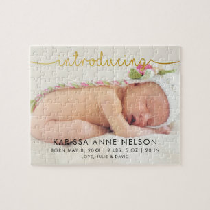 Puzzle Cadeau de Naissance Personnalisé avec Photo de Béb