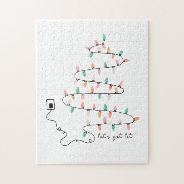 Puzzle Cadeau de Noël laissez s'éclairer (Vertical)