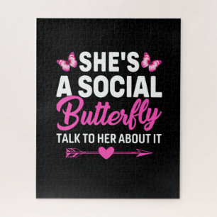 Puzzle Cadeau Papillon Elle Est Un Papillon Social