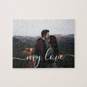 Puzzle Cadeau personnalisé de couple avec écriture romant