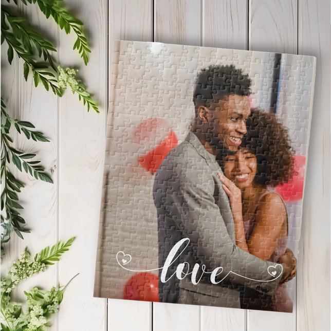 Puzzle Cadeau photo personnalisé Couple Love manuscrit (Créateur téléchargé)