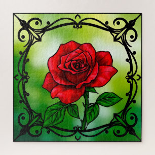 Puzzle 🌹 Cadeau Rose Rouge Pour Les Amateurs De Fleurs
