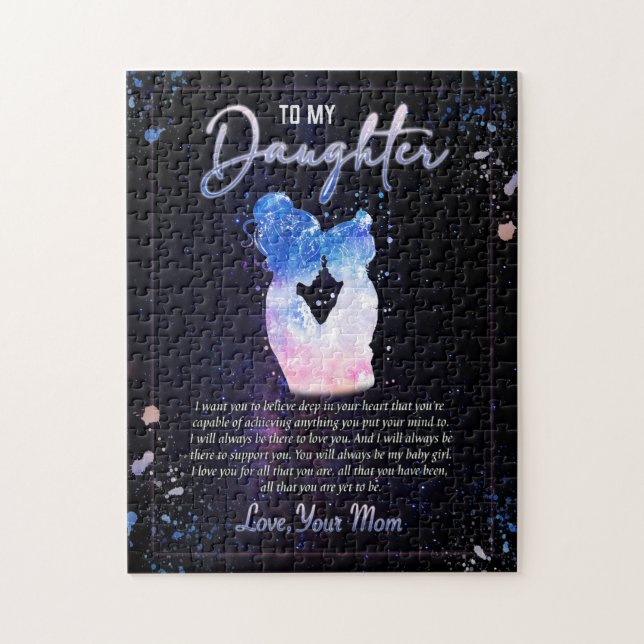 Puzzle Cadeaux de fille | Lettre À Ma Fille De Maman (Vertical)
