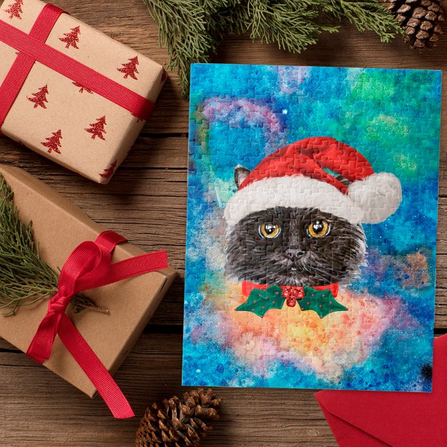 Puzzle Cadeaux de Noël en chats noirs (Créateur téléchargé)