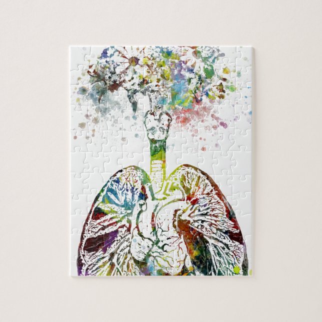 Puzzle Cadeaux Médicale coeur et motif de poumons (Vertical)