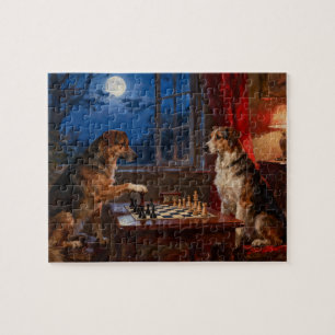 Puzzle Cadeaux pour amateurs de chiens drôles jouant aux 