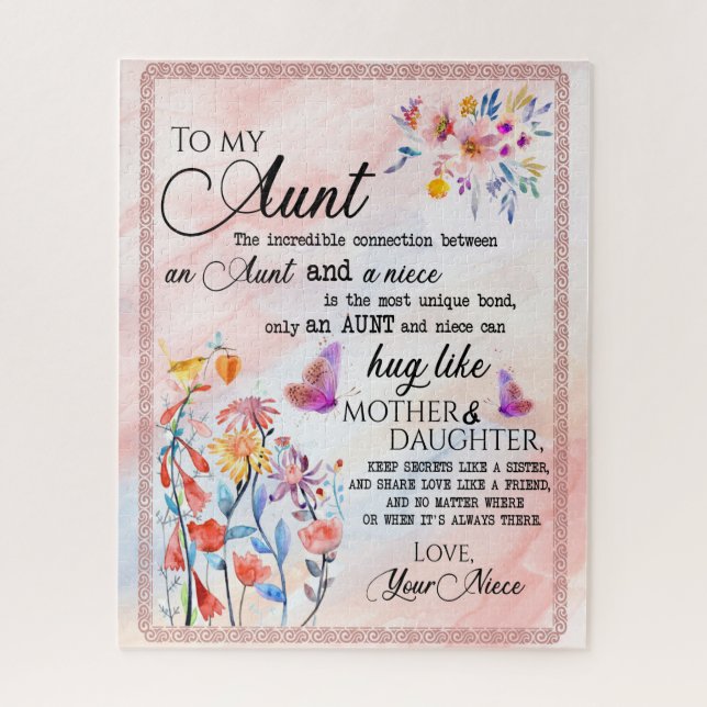 Puzzle Cadeaux Tantes | Lettre À Ma Tante Amour De La Niè (Vertical)