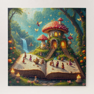 Puzzle Cadre de forêt enchantée avec fées